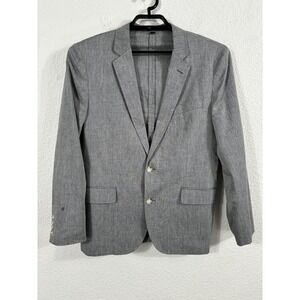 J.Crew Blazer Mens 40S Gray Ludlow Cotton Stretch Two Button Notch Lapel Somelos